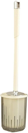 Compact Toilet Brush with Long Handle Wall Mounted No Drilling Bathroom Cleaning Tool Anti-Splash Design.