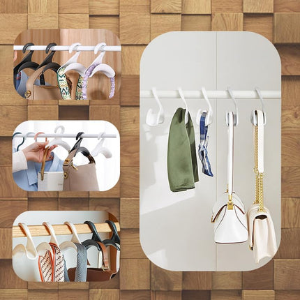 12 Pack Multifunctional White Clothes Hangers for Storage and Organizing.