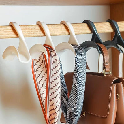 12 Pack Multifunctional White Clothes Hangers for Storage and Organizing.