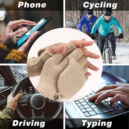 Women's Fingerless Gloves - 1 Pair - Warm Aprikot.