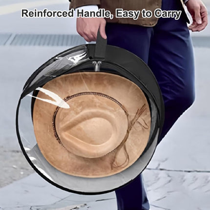 Oversized Transparent Hat Storage Bag for 5-7 Hats Men Women Portable Cowboy Hat Case with Zipper Handle Dustproof Multipurpose Organizer.