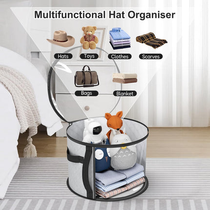 Oversized Transparent Hat Storage Bag for 5-7 Hats Men Women Portable Cowboy Hat Case with Zipper Handle Dustproof Multipurpose Organizer.
