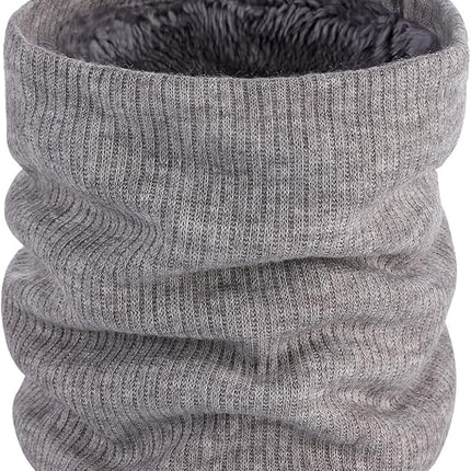 Light Grey Fleece Scarf for Winter Sports Warmth and Comfort.
