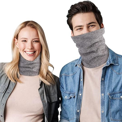 Light Grey Fleece Scarf for Winter Sports Warmth and Comfort.