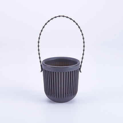 Ceramic Flower Pot - Indoor/Outdoor Use - Break Resistant - Black - 1 Piece - Wall-Mounted Planter.
