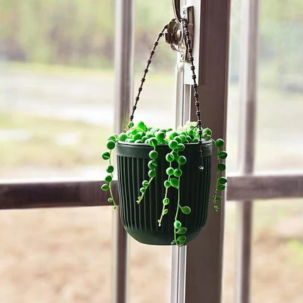 Ceramic Flower Pot - Indoor/Outdoor Use - Break Resistant - Black - 1 Piece - Wall-Mounted Planter.