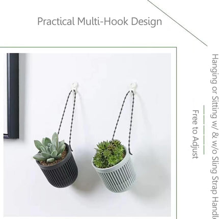 Ceramic Flower Pot - Indoor/Outdoor Use - Shatterproof - White - 1 Piece Wall-Mounted Planter.