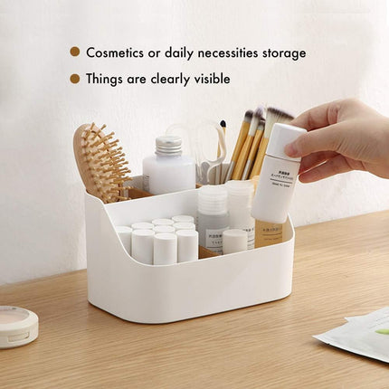 Pink Desk Organizer with Compartments Small Storage Box for Makeup Brushes Pens Pencils Remote Controls Office Accessories.