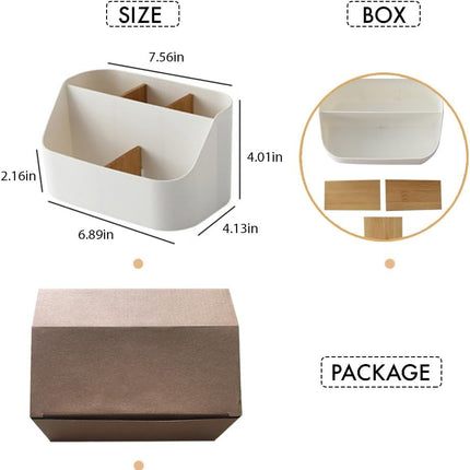 Pink Desk Organizer with Compartments Small Storage Box for Makeup Brushes Pens Pencils Remote Controls Office Accessories.