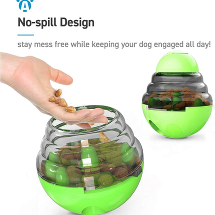 Blue Interactive Dog Food Dispensing Toy Ball - Treat Dispenser for Dogs - 1 Piece.