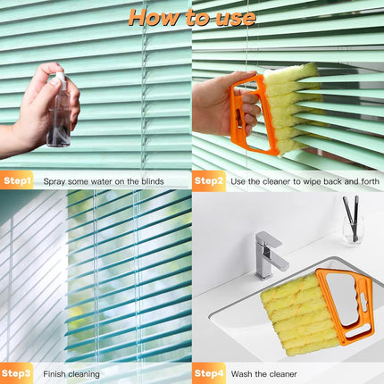 4 Pack Lamella Cleaner Dust-Free Yellow and Orange Blades Cleaning Tool.