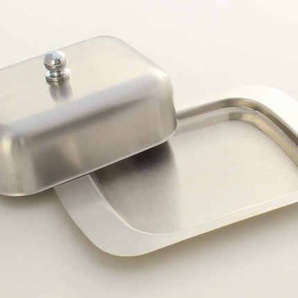 Stainless Steel Butter Dish with Lid 18.5x12.2x6cm Silver Butter Container for Kitchen Storage.