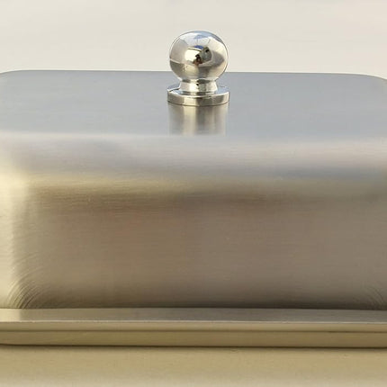 Stainless Steel Butter Dish with Lid 18.5x12.2x6cm Silver Butter Container for Kitchen Storage.