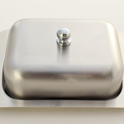 Stainless Steel Butter Dish with Lid 18.5x12.2x6cm Silver Butter Container for Kitchen Storage.