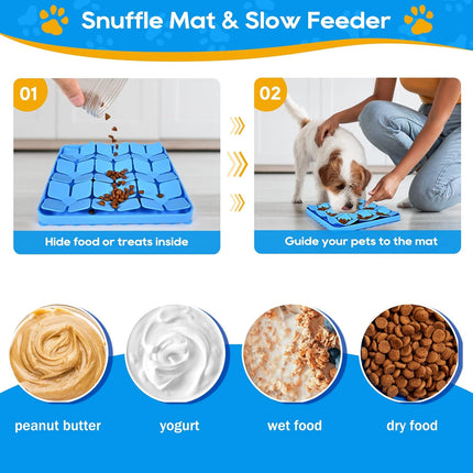 Slow Feeder Dog Cat Bowl Blue 1 Piece Pet Food Bowl.