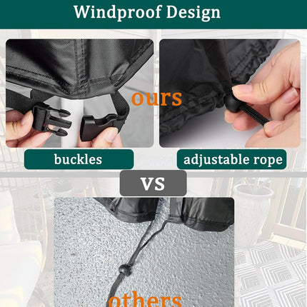 Garden Furniture Cover 115x190cm Waterproof Outdoor Furniture Protector for Garden Chairs Black.