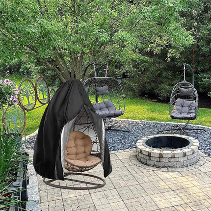 Garden Furniture Cover 115x190cm Waterproof Outdoor Furniture Protector for Garden Chairs Black.