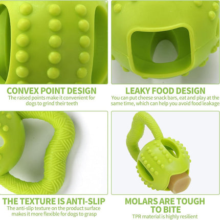 Interactive Chew Toy for Small Dogs Square Shaped Teeth Cleaning and Biting Plaything.