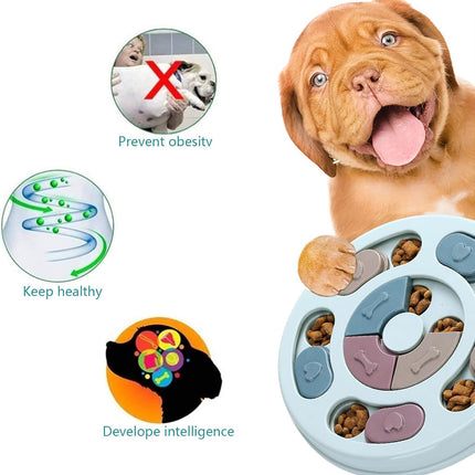 Dog Twister Puzzle Toy - Interactive Intelligence Game for Dogs - Blue.