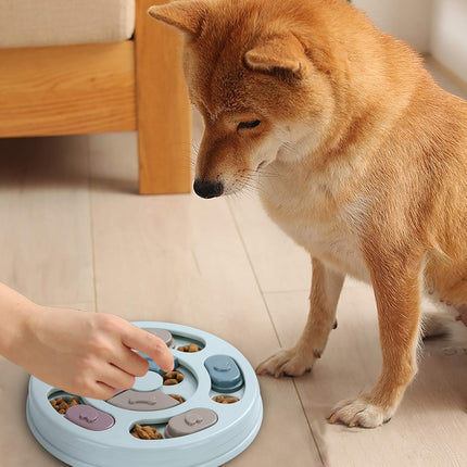 Dog Twister Puzzle Toy - Interactive Intelligence Game for Dogs - Blue.