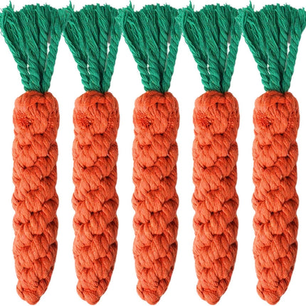 5 Pack Dog Chew Toys - 100% Cotton Material - Durable Bite-Resistant for Teeth Cleaning and Interactive Play - Ideal for Dogs of All Sizes.