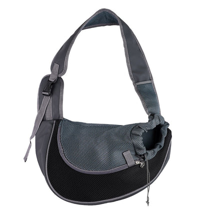 Dog Carrier Bag 40cm x 25cm Black Pet Travel Pouch for Small to Medium Dogs.