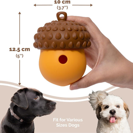 Interactive Food-Grade Silicone Dog Treat Dispenser Toy for Mental Stimulation and Healthy Eating with Removable Lid Dishwasher Safe Suitable for All Dog Sizes.