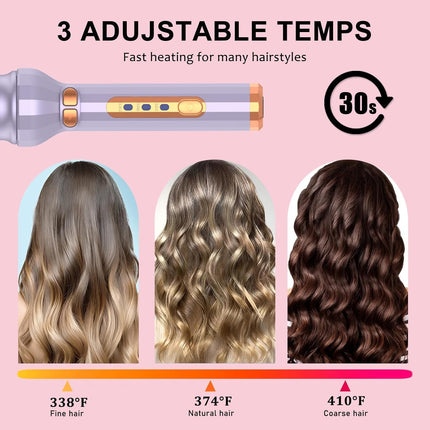 1 Piece Automatic Curling Iron Hair Curler Styling Tool Purple.