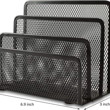Black Metal Organizer Bins for Bookkeeper - 1 Piece Storage Solution.