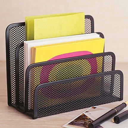 Black Metal Organizer Bins for Bookkeeper - 1 Piece Storage Solution.