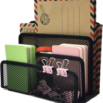 Black Metal Organizer Bins for Bookkeeper - 1 Piece Storage Solution.