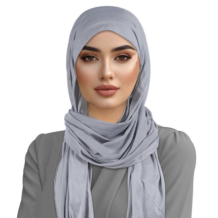 Women's Cotton Headscarf - Grey Turban Hat - Soft Breathable Head Cover - 1 Piece.