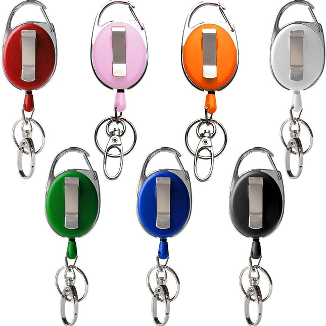 7 Pack Telescopic Keychain ID Lanyard Holder for Keys and ID Cards.