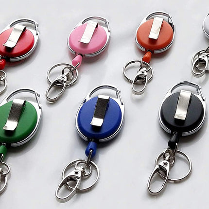 7 Pack Telescopic Keychain ID Lanyard Holder for Keys and ID Cards.
