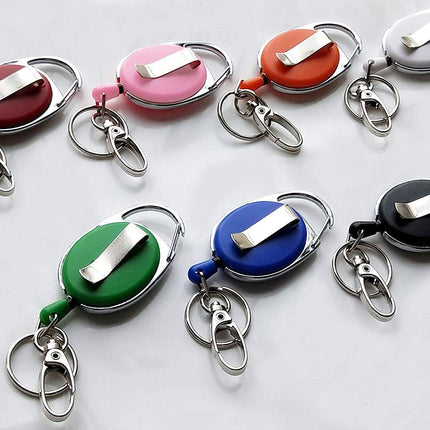 7 Pack Telescopic Keychain ID Lanyard Holder for Keys and ID Cards.