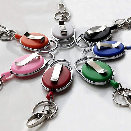 7 Pack Telescopic Keychain ID Lanyard Holder for Keys and ID Cards.