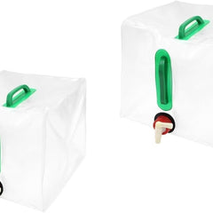 2 Pack Foldable Water Kettle with Tap Portable Food Grade BPA Free for Camping Hiking Emergency Use.