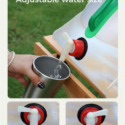 2 Pack Foldable Water Kettle with Tap Portable Food Grade BPA Free for Camping Hiking Emergency Use.