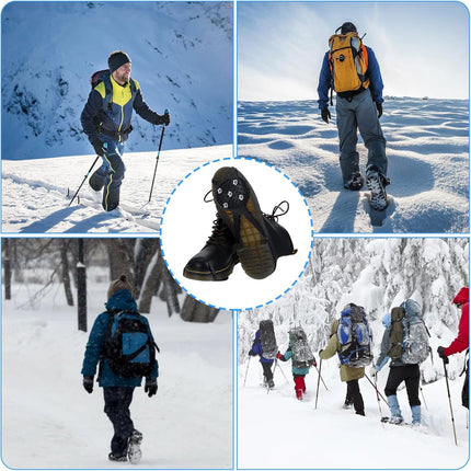 Anti-Slip Spikes Crampons with 5 Steel Teeth 2 Pairs for Traction on Ice and Snow.