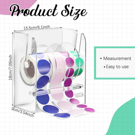 Adjustable Label Dispenser with 4 Rolls Transparent Design.
