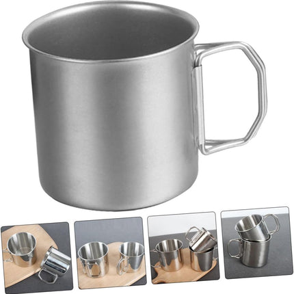 3-Piece Stainless Steel Cup Set Portable Stackable Metal Drinking Cups for Camping Hiking Picnic Outdoor Use Water Juice.