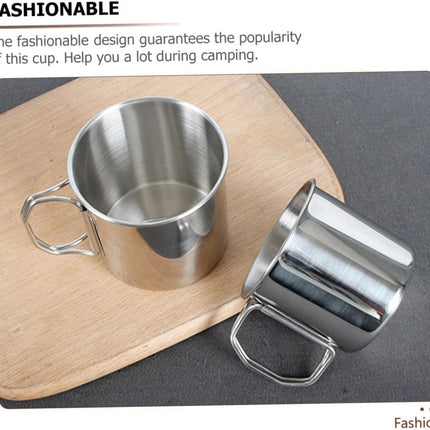3-Piece Stainless Steel Cup Set Portable Stackable Metal Drinking Cups for Camping Hiking Picnic Outdoor Use Water Juice.