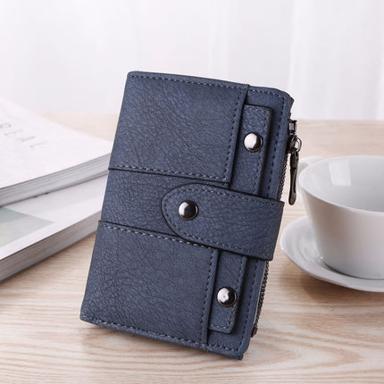 Women's Faux Leather Wallet Blue Coin Purse Card Holder Clutch Bag.