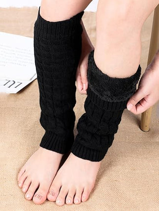 Women's Leg Warmers Warm Black 2 Pairs.