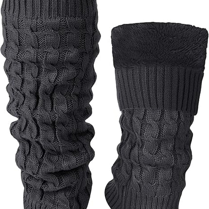 Women's Leg Warmers Warm Dark Grey 2 Pairs.
