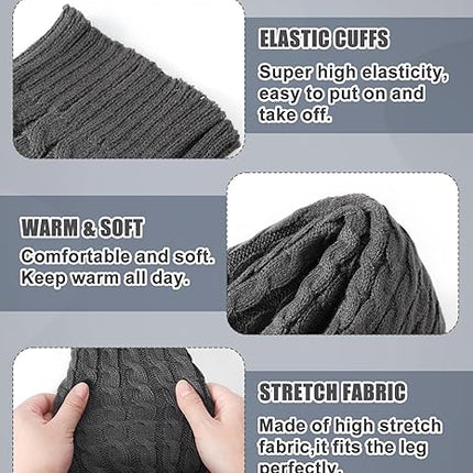 Women's Leg Warmers Warm Dark Grey 2 Pairs.