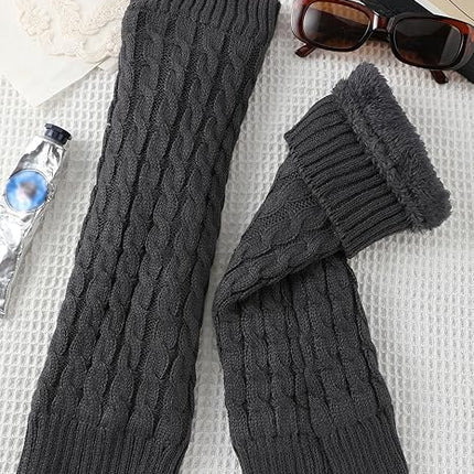 Women's Leg Warmers Warm Dark Grey 2 Pairs.