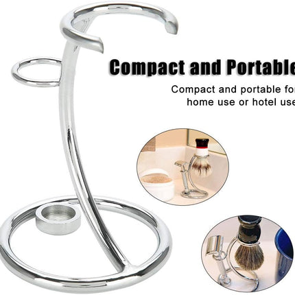 Men's Stainless Steel Silver Razor Holder - Shaving Brush Stand.