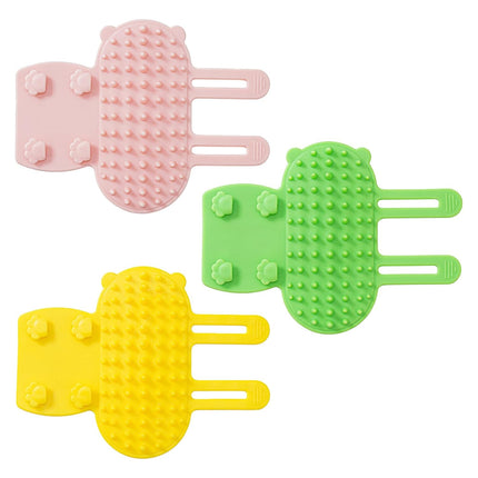 3 Pack Adjustable Silicone Massage Cat Grooming Brush Self-Cleaning Corner Wall Mounted Cat Scratching Comb for Table Legs.