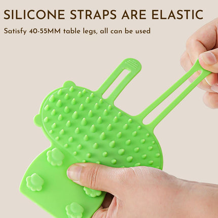 3 Pack Adjustable Silicone Massage Cat Grooming Brush Self-Cleaning Corner Wall Mounted Cat Scratching Comb for Table Legs.